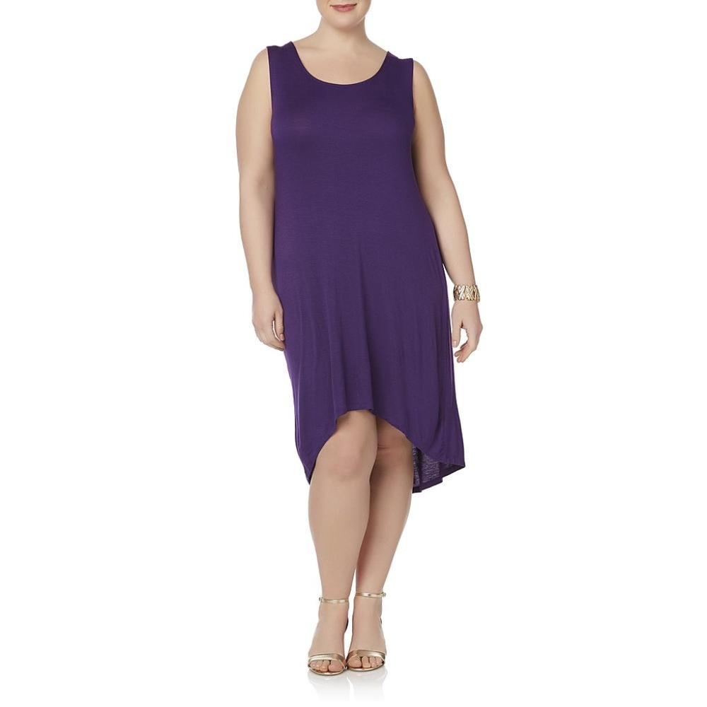 Simply Emma Women's Plus Purple Tank Dress